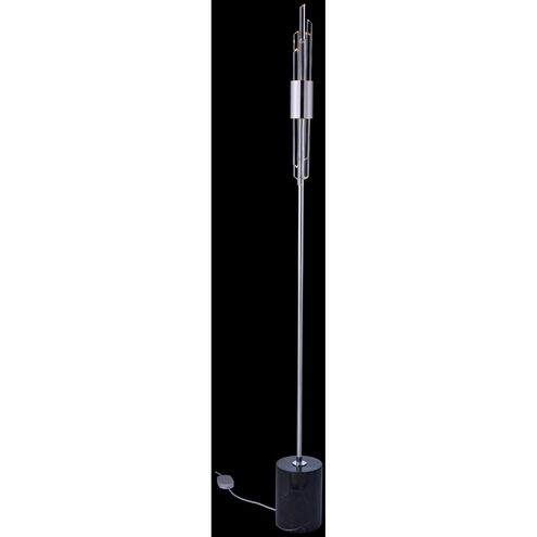 Lucca 72 inch Polished Chrome Floor Lamp Portable Light in Firenze Clear