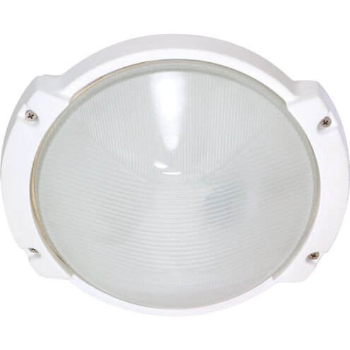 Signature 1 Light 9 inch Semi Gloss white Outdoor Wall Lantern, Oblong Round
