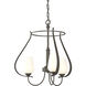 Flora 3 Light 19.4 inch Dark Smoke Chandelier Ceiling Light - Open Box
