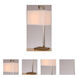 Contento 27 inch 23.00 watt Polished Steel Table Lamp Portable Light, with 2 Power Outlets