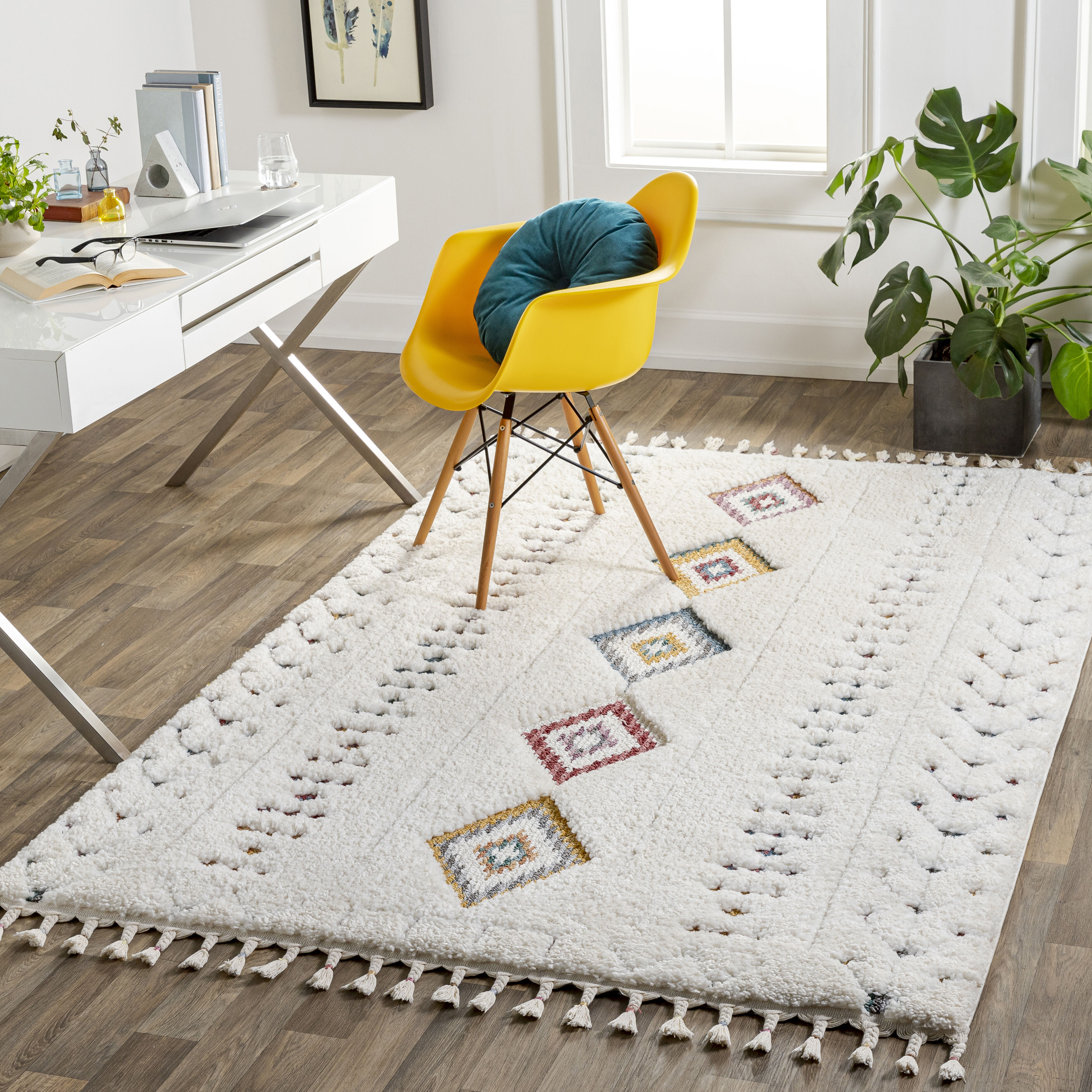 Lofty 108 X 79 inch Light Grey Rug, Rectangle
