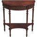 Danelle Demilune 30" Console Table in Medium Brown