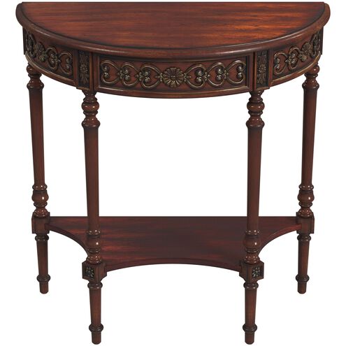 Danelle Demilune 30" Console Table in Medium Brown
