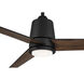 Modern 56 inch Matte Black with Black/Antique Oak Blades Ceiling Fan