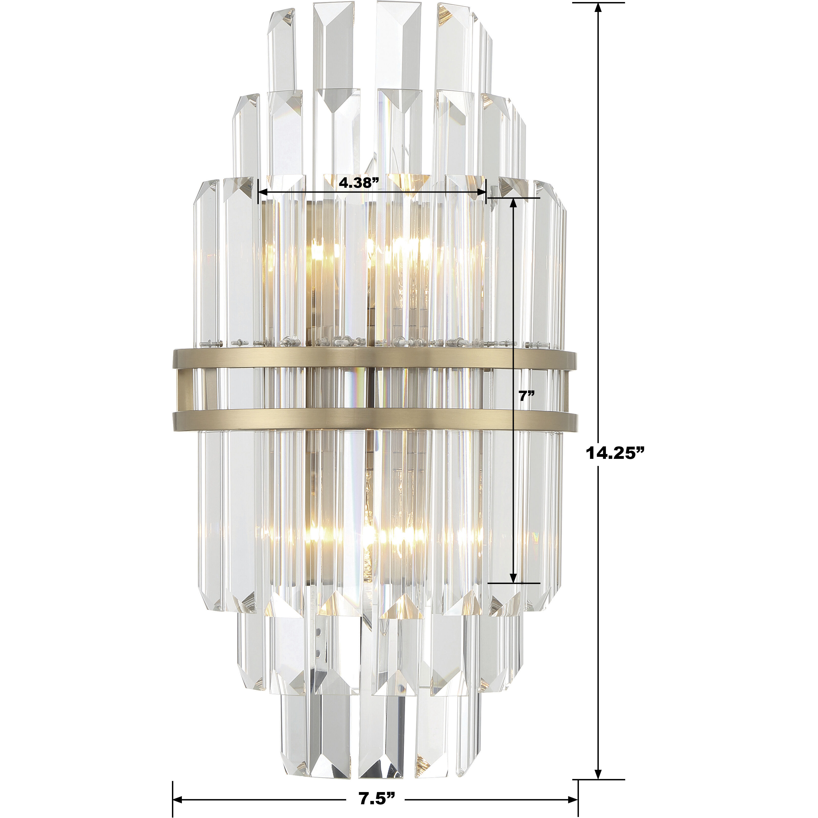 Hayes Sconce Wall Light in Aged Brass