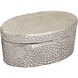 Oval Pebble 9 X 5 inch Antique Nickel Box