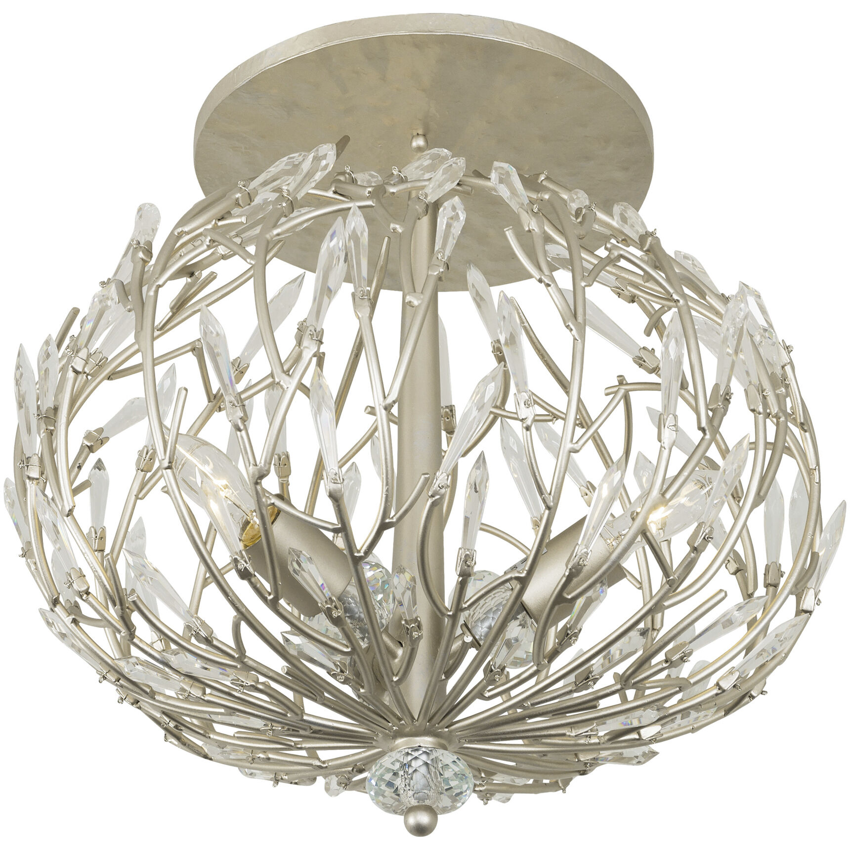 Bask 3 Light 18 inch Gold Dust Semi-Flush Ceiling Light