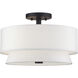 Fontana 3 Light 15 inch Bronze Semi-Flush Ceiling Light