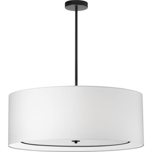 Porscha 4 Light 34 inch Matte Black with White Pendant Ceiling Light