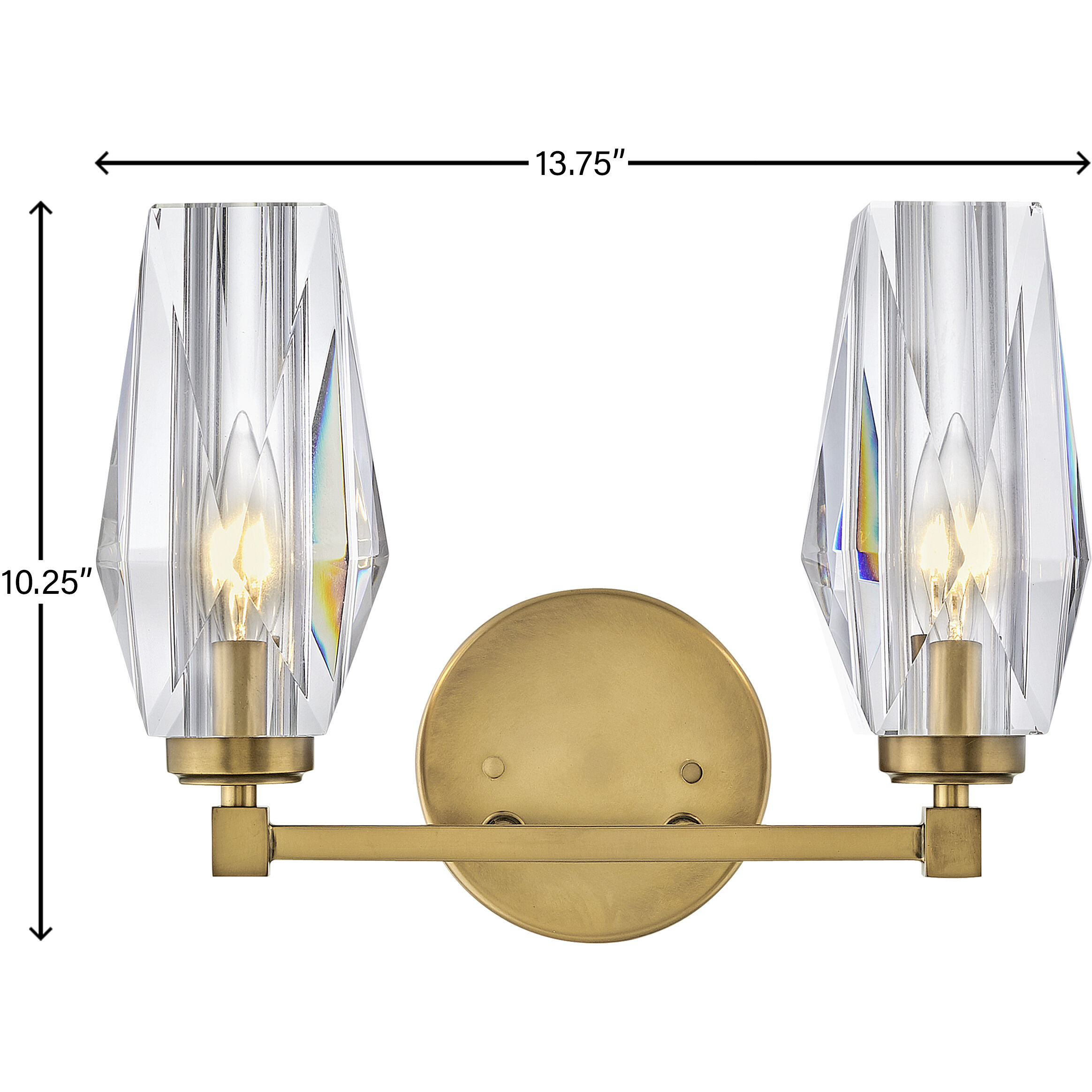 Ana 2 Light 13.75 inch Heritage Brass Vanity Light Wall Light