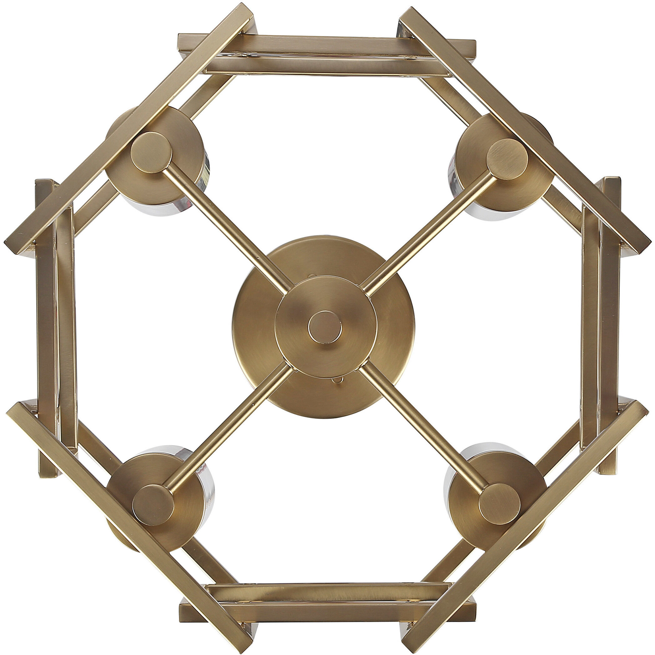 Marco 4 Light 16 inch Brushed Champagne Brass Flush Mount Ceiling Light