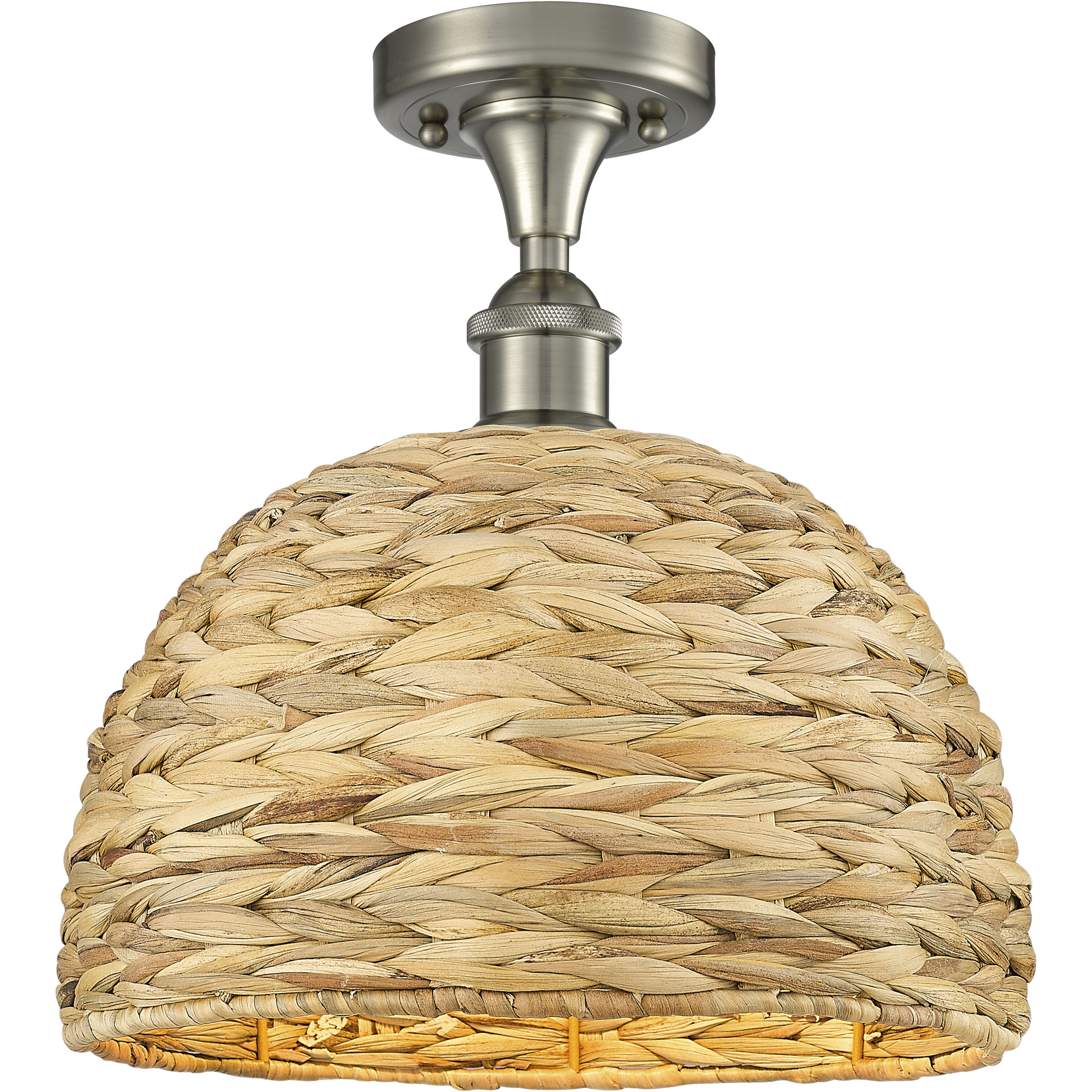 Wicker semi flush mount light deals