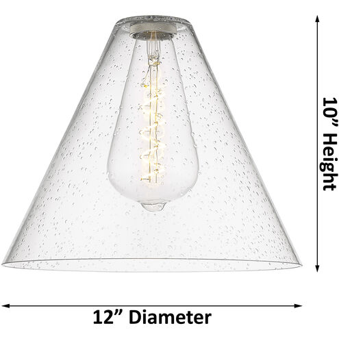 Crown Point 1 Light 12 inch Satin Nickel Flush Mount Ceiling Light in Seedy Glass