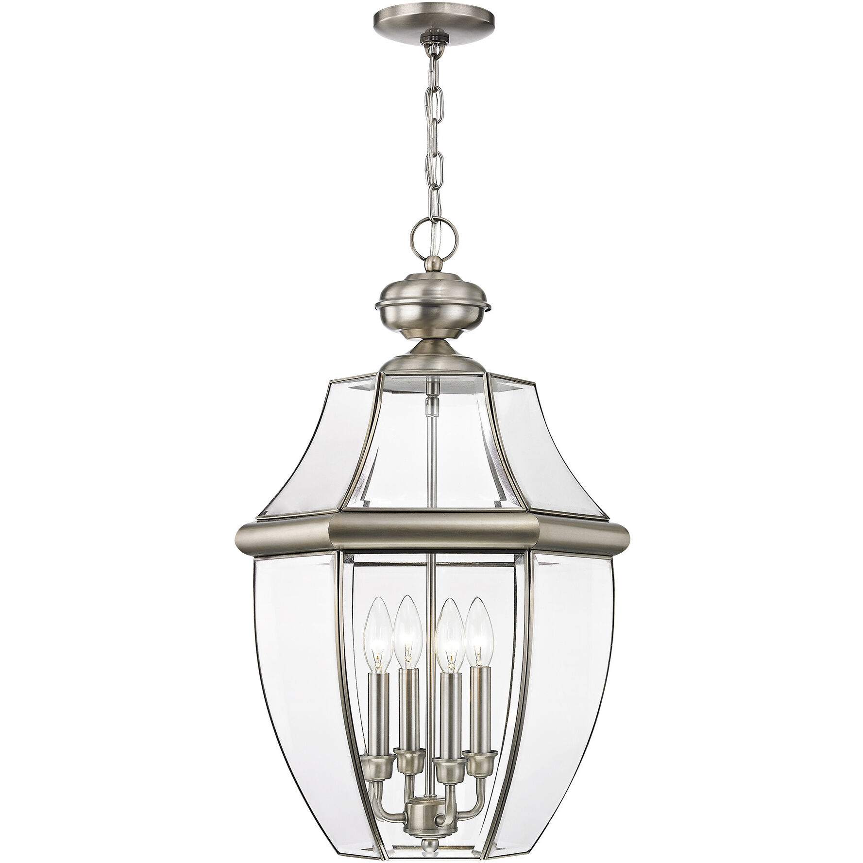 Monterey 4 Light 16 inch Brushed Nickel Outdoor Pendant Lantern
