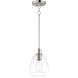 Babylon 1 Light 7.25 inch Satin Nickel Single Pendant Ceiling Light