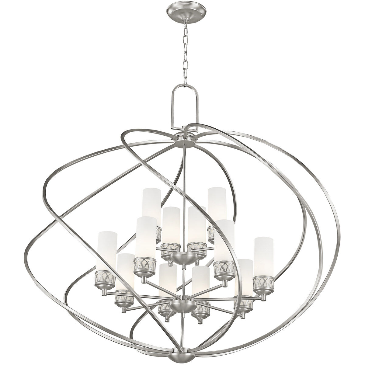 Westfield 12 Light 42 inch Brushed Nickel Foyer Chandelier Ceiling Light