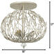 Bask 3 Light 18 inch Gold Dust Semi-Flush Ceiling Light