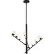 Cypress LED 19 inch Black/Opal Glass Chandelier Ceiling Light