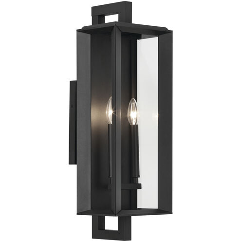 Kroft 2 Light 24 inch Black Textured Outdoor Wall, Large