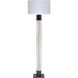 Sheridan 70 inch 150.00 watt White Hide & Oil Rubbed Bronze Metal Floor Lamp Portable Light