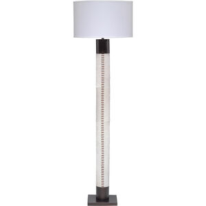 Sheridan 70 inch 150.00 watt White Hide & Oil Rubbed Bronze Metal Floor Lamp Portable Light