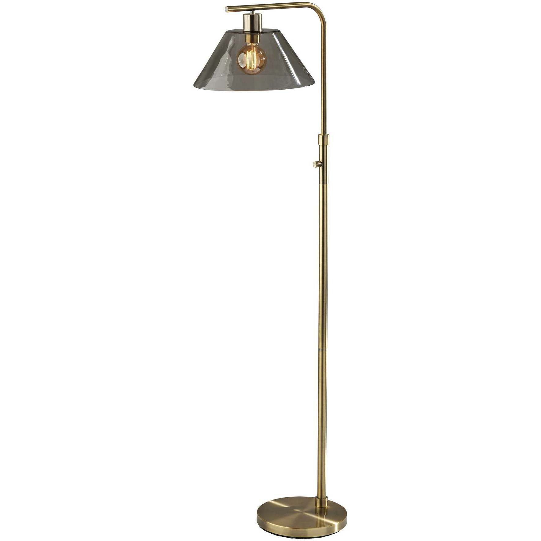 Zoe 57.5 inch 60.00 watt Antique Brass Floor Lamp Portable Light