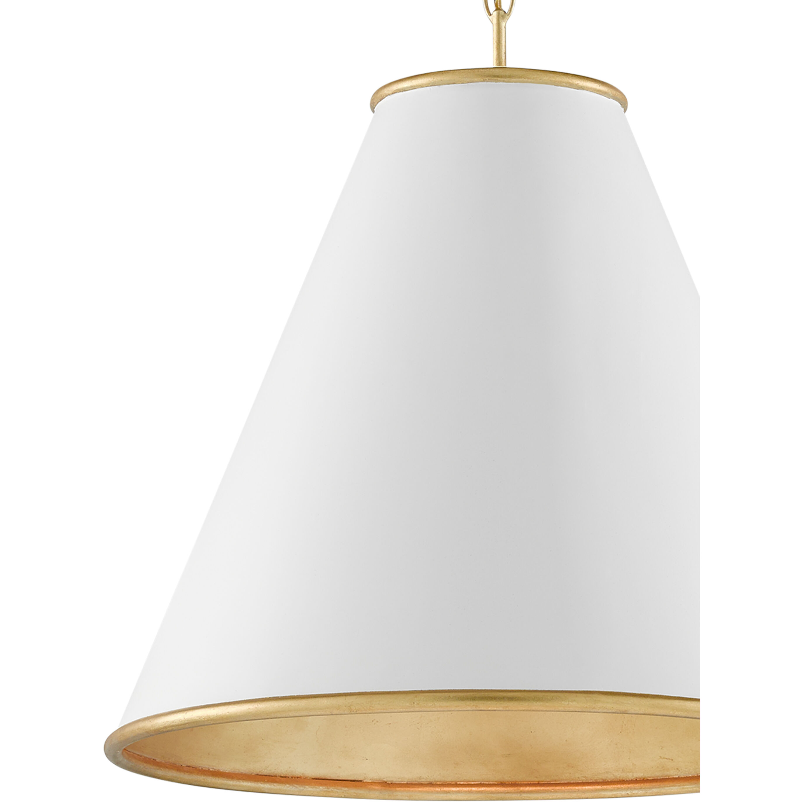 Pierrepont 1 Light 22 inch Painted Gesso White/Contemporary Gold Leaf Pendant Ceiling Light, Large