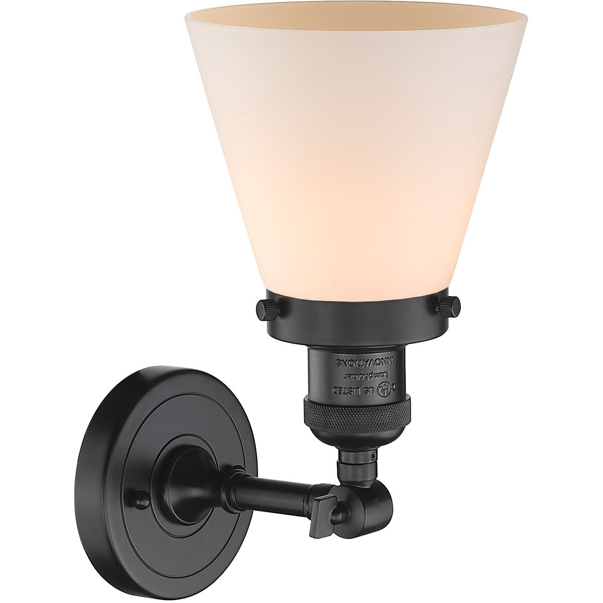Franklin Restoration Small Cone 1 Light 6 inch Oil Rubbed Bronze Semi-Flush Mount Ceiling Light in Matte White Glass, Franklin Restoration