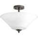 Joy 3 Light 16.63 inch Antique Bronze Semi-Flush Mount Convertible Ceiling Light