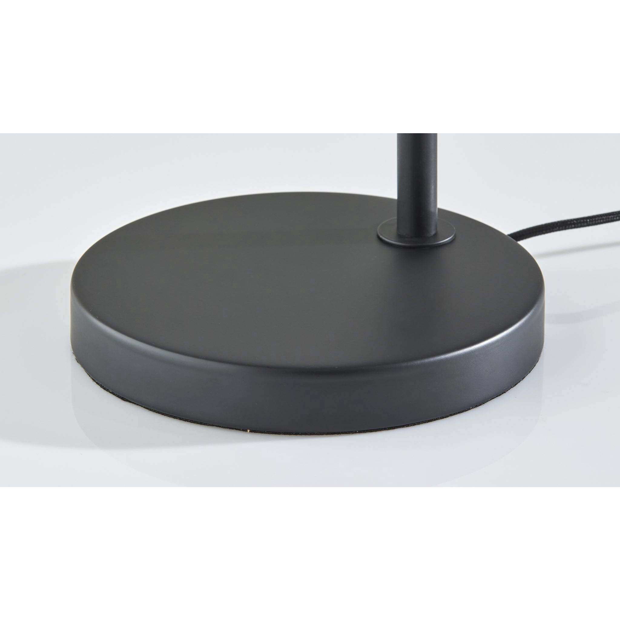 Roman 17 inch 10.00 watt Black / Natural Wood Desk Lamp Portable Light