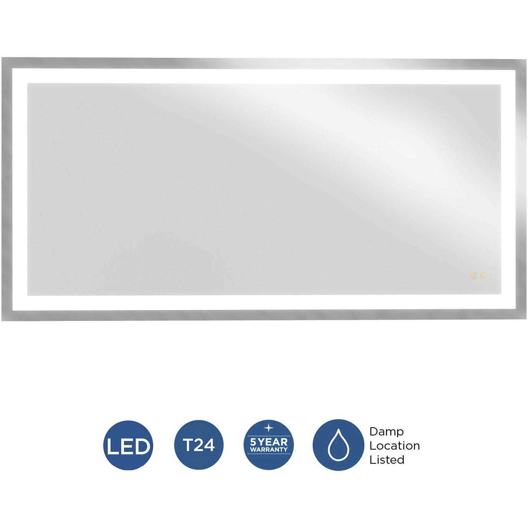 Captarent LED 72 X 36 inch White LED Mirror, Progress LED
