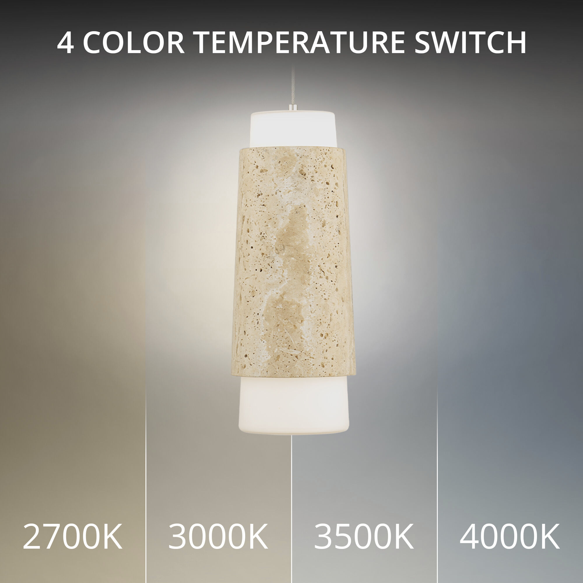Chauncey LED 5.13 inch Beige Travertine and Aged Brass Indoor Hanging Lighting Ceiling Light in 3500K