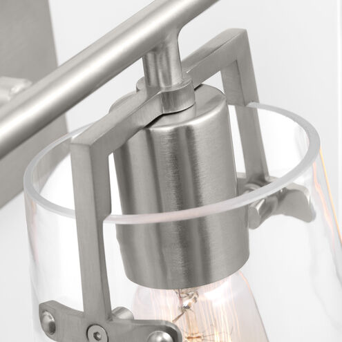 Drew & Jonathan Crofton 3 Light 24 inch Brushed Steel Wall Bath Fixture Wall Light