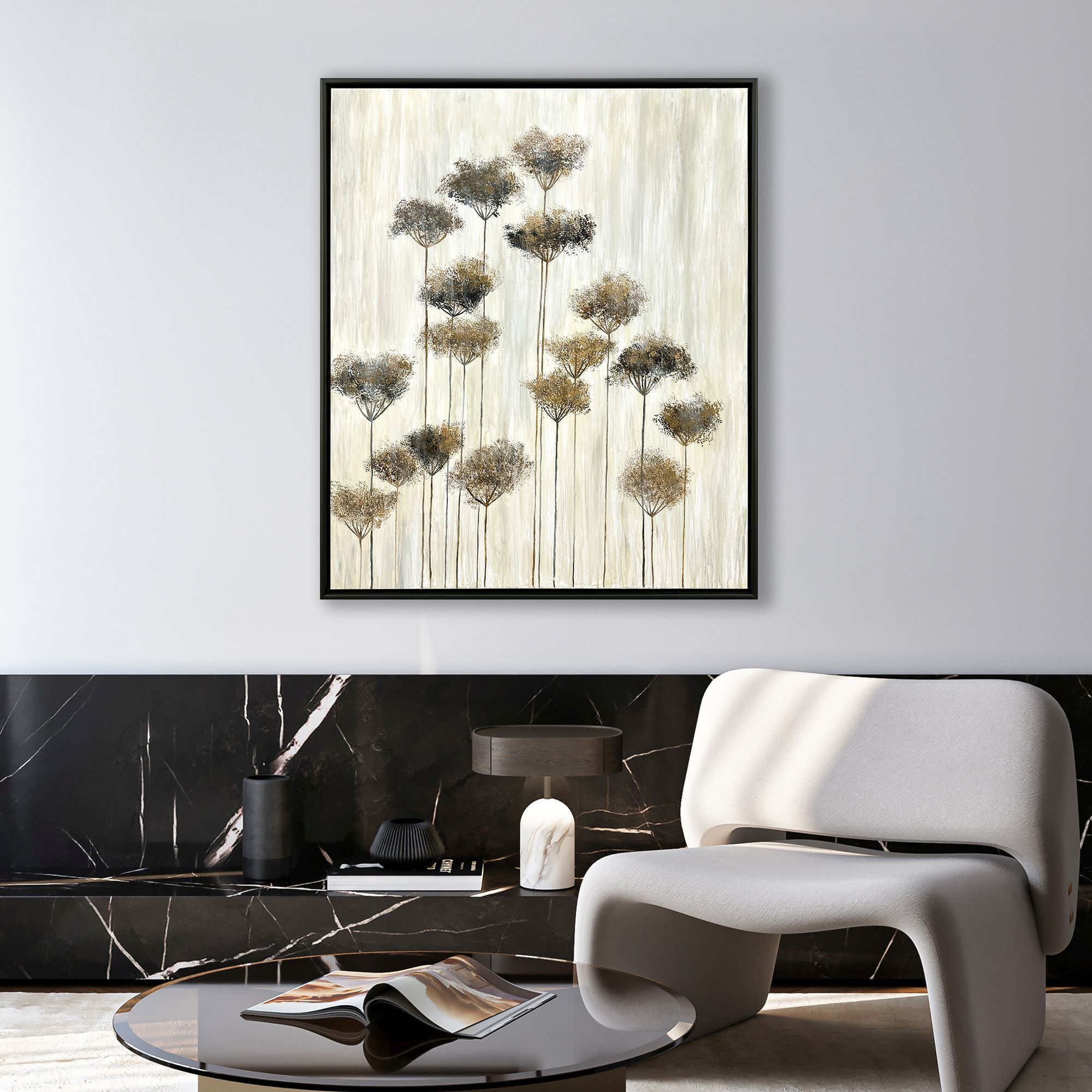 Quiet Place Gray and Brown and Multi and Neutral Canvas, The Studio