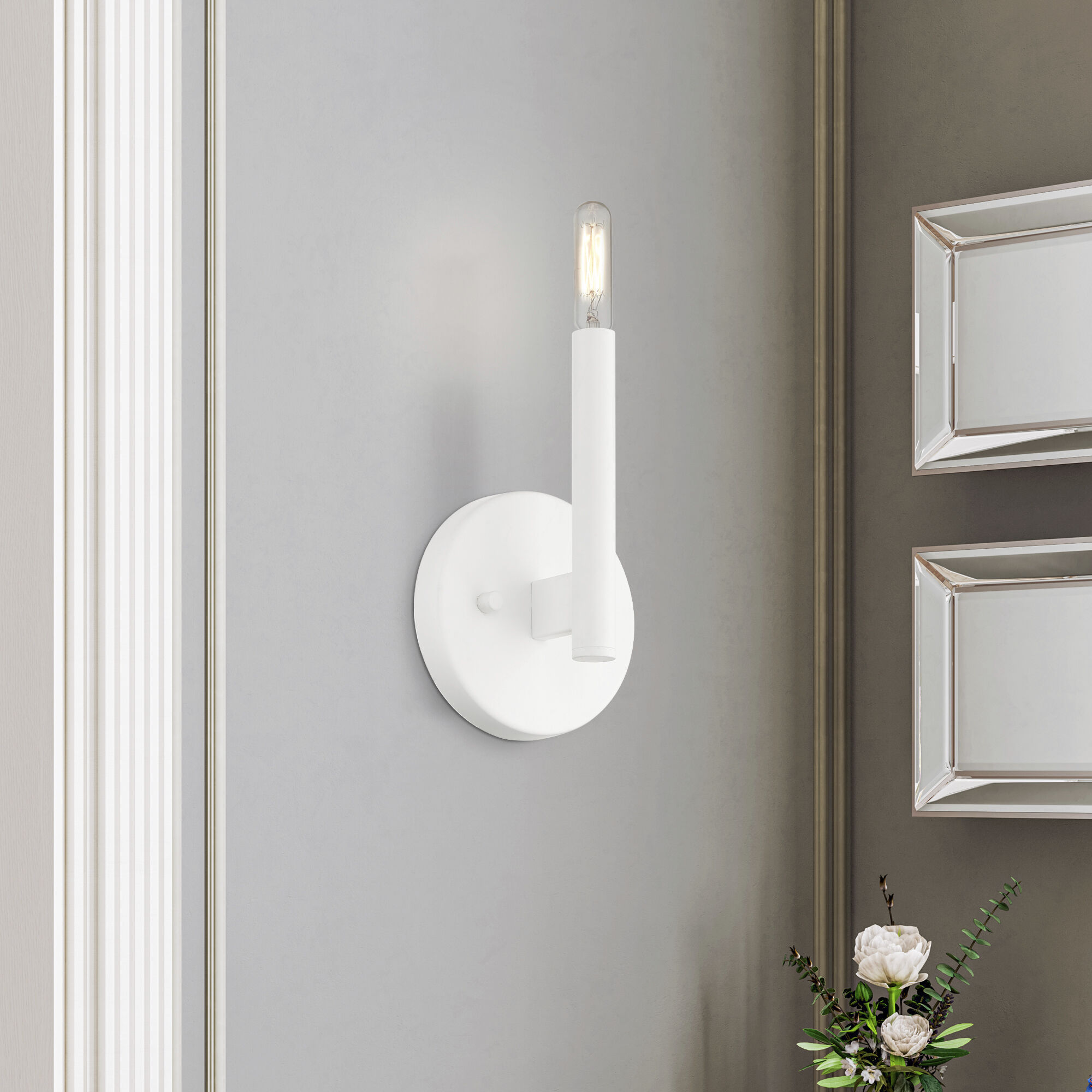 Copenhagen 1 Light 5.13 inch White ADA Wall Sconce Wall Light, Single