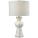 White Ceramic 28 inch 150.00 watt Gloss White with Clear Table Lamp Portable Light