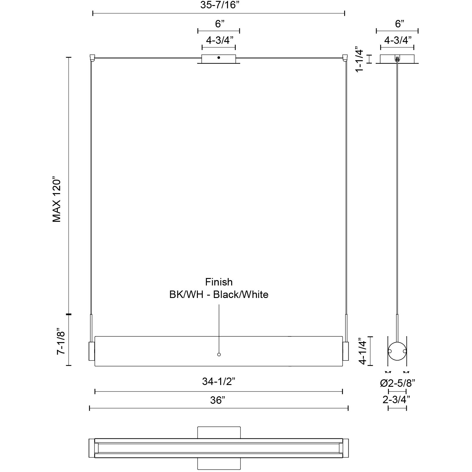 Phoenix Linear Pendant Ceiling Light