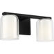 Drew & Jonathan Holden 2 Light 14.13 inch Midnight Black Bath Vanity Wall Light in Standard