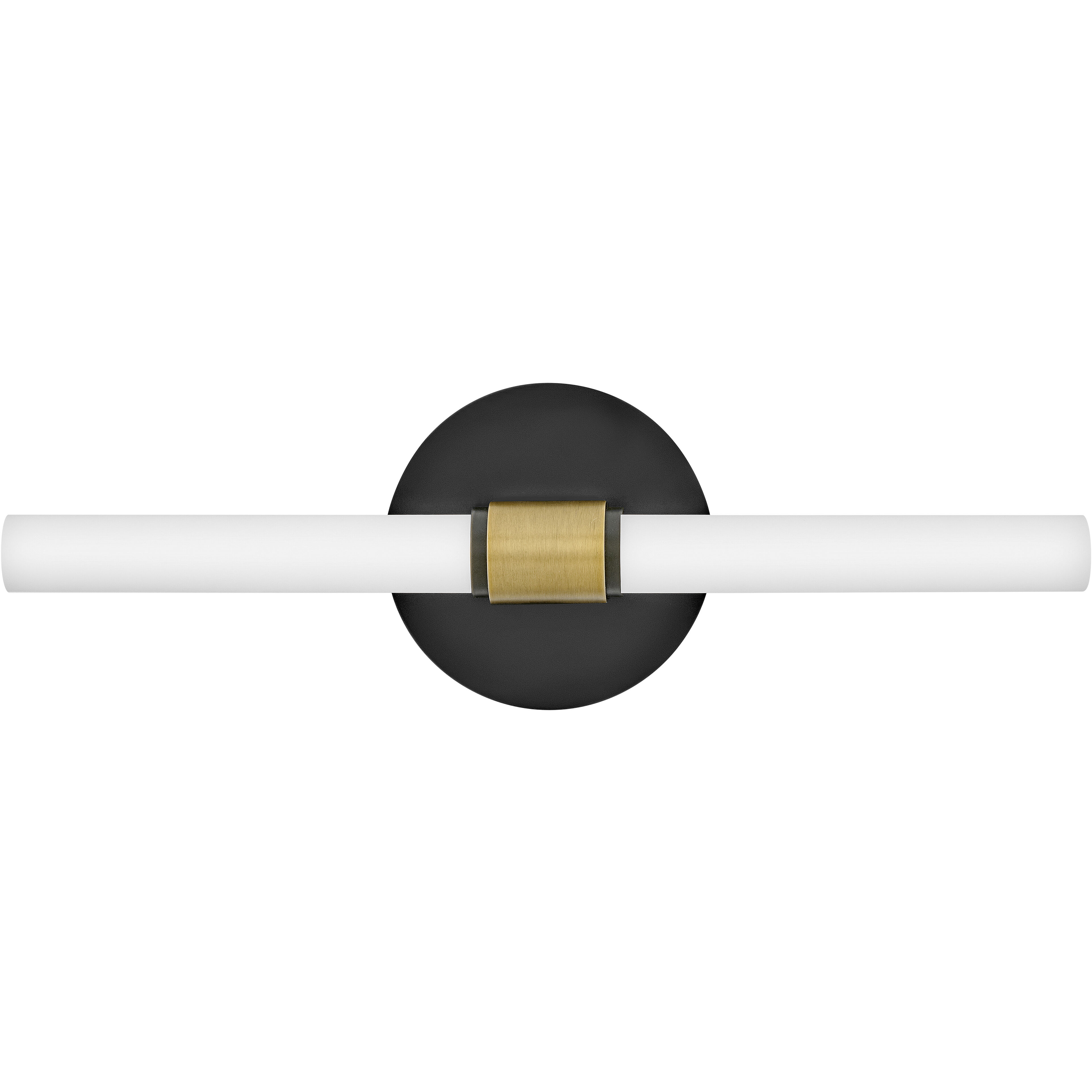 Kai 16.75 inch Black with Lacquered Brass Accents Bath Light Wall Light, Linear
