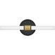 Kai 16.75 inch Black with Lacquered Brass Accents Bath Light Wall Light, Linear