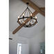 Lodge 8 Light 38 inch Weathered Oak and Bronze Chandelier Ceiling Light