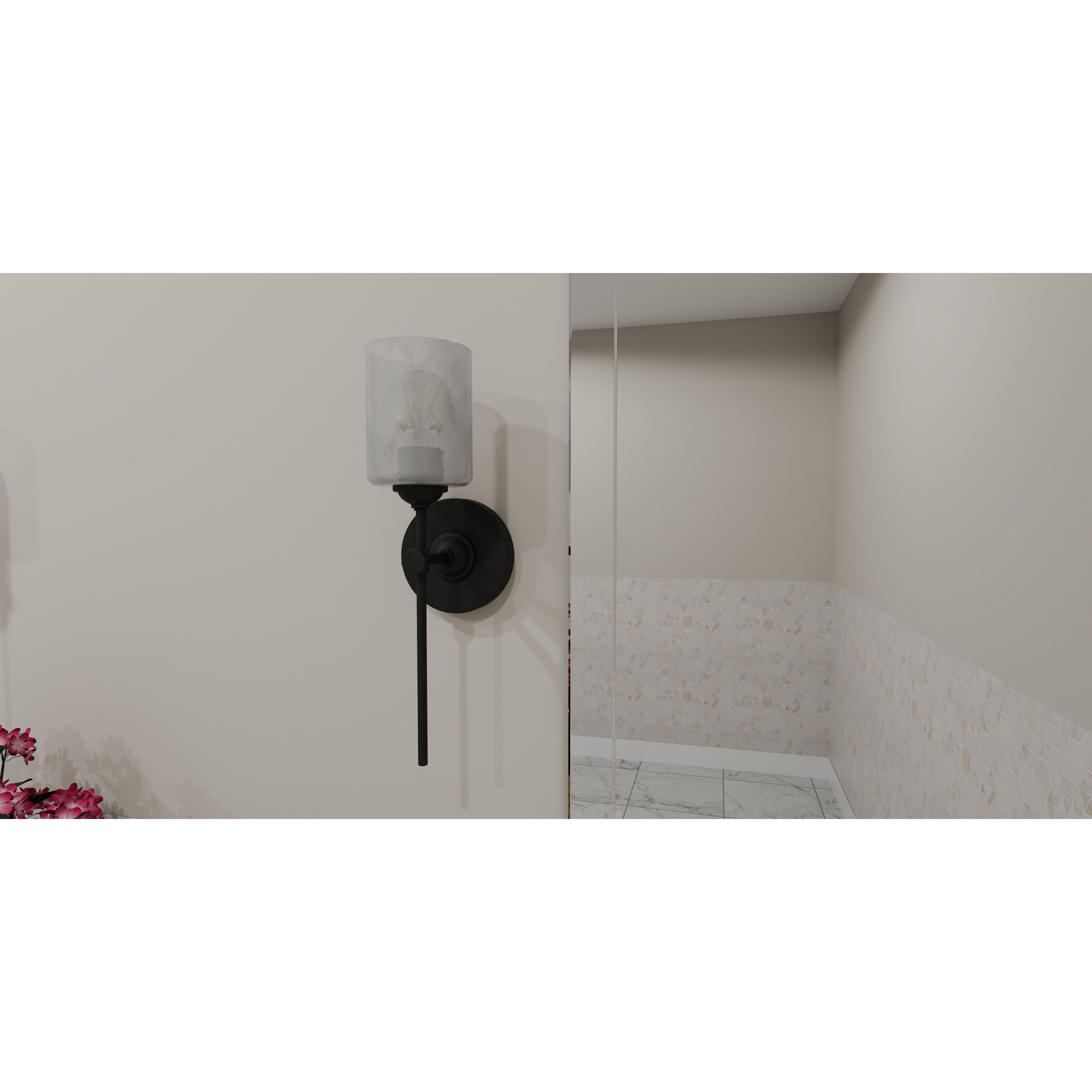 Aria 1 Light 6 inch Matte Black Bath Light Wall Light