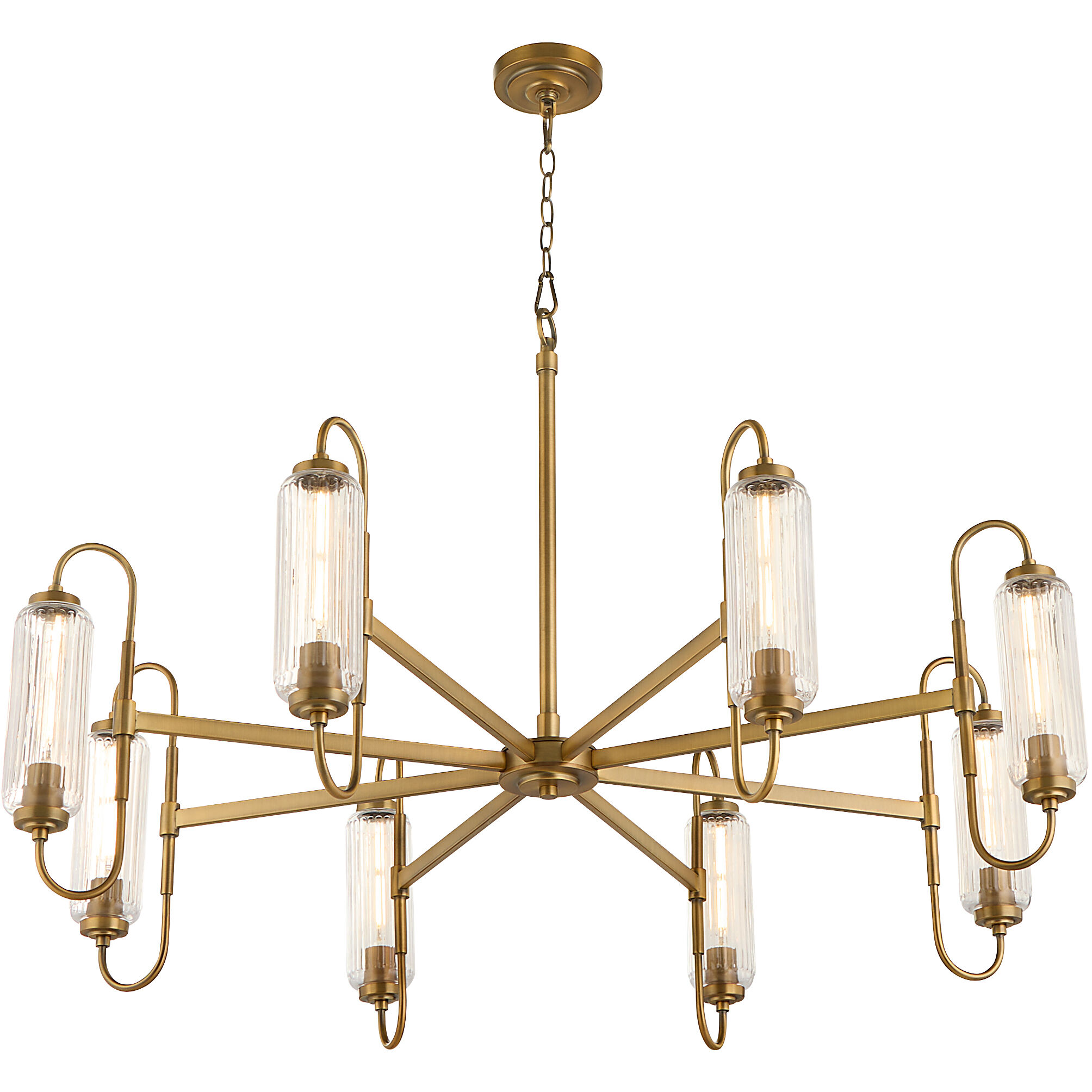Whitmire 8 Light 44 inch Brushed Brass Chandelier Ceiling Light