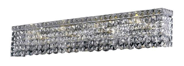 Maxime 8 Light 36 inch Chrome Vanity Light Wall Light in Clear, Royal Cut
