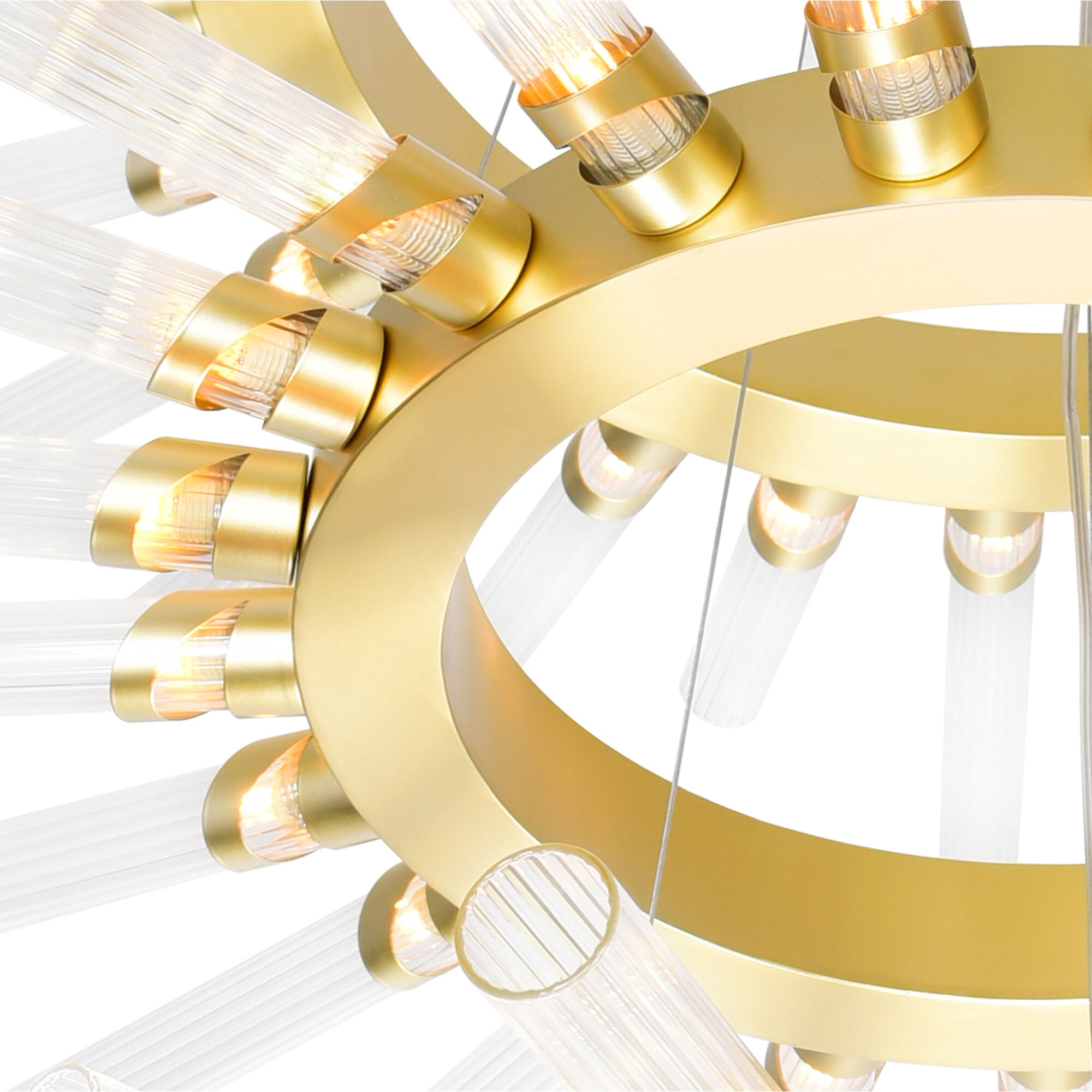 Collar LED 48 inch Satin Gold Chandelier Ceiling Light