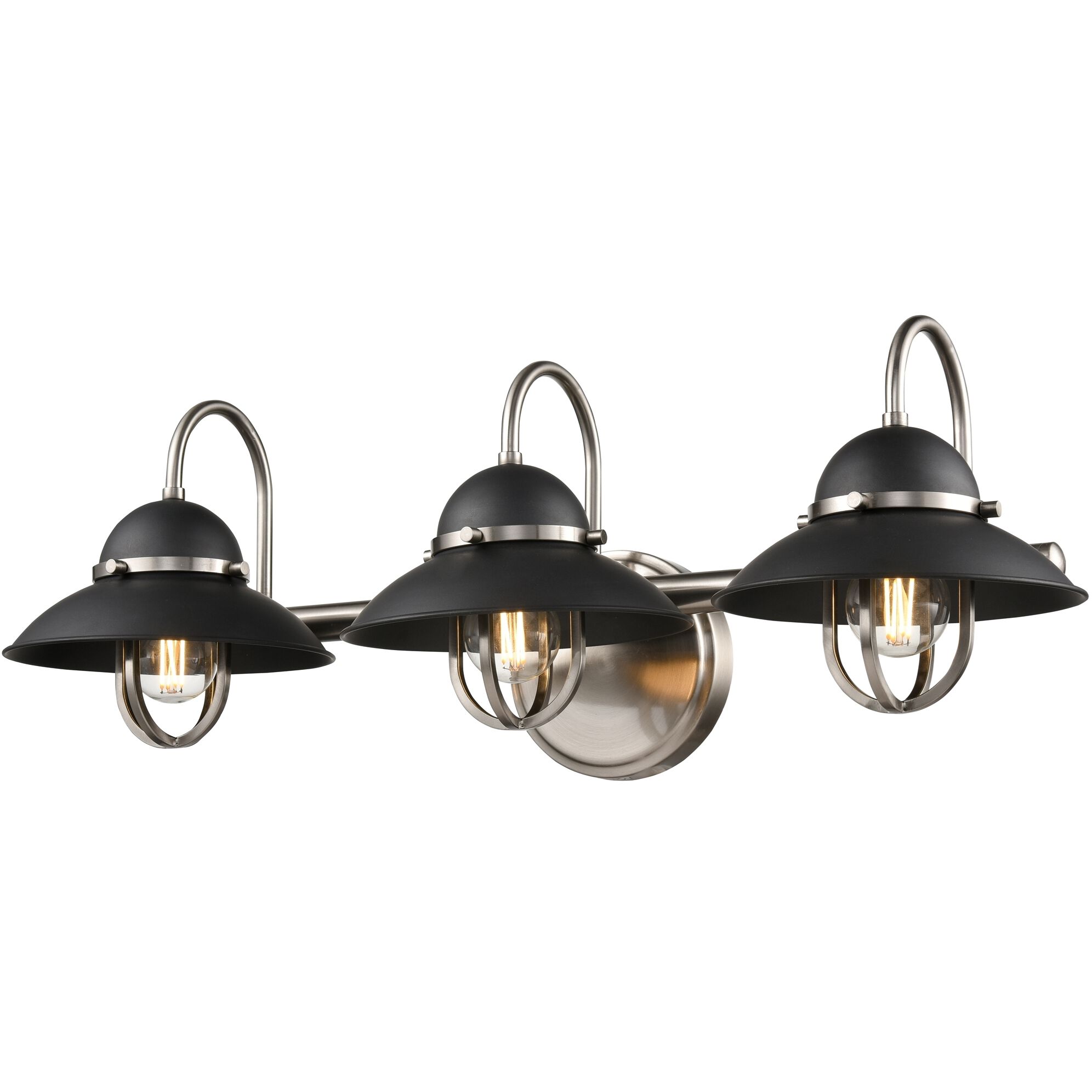 Peggy's Cove 3 Light 24 inch Graphite and Satin Nickel Bath Vanity Wall Light