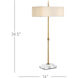 Caldwell 34.5 inch 25 watt Antique Brass and Clear Table Lamp Portable Light