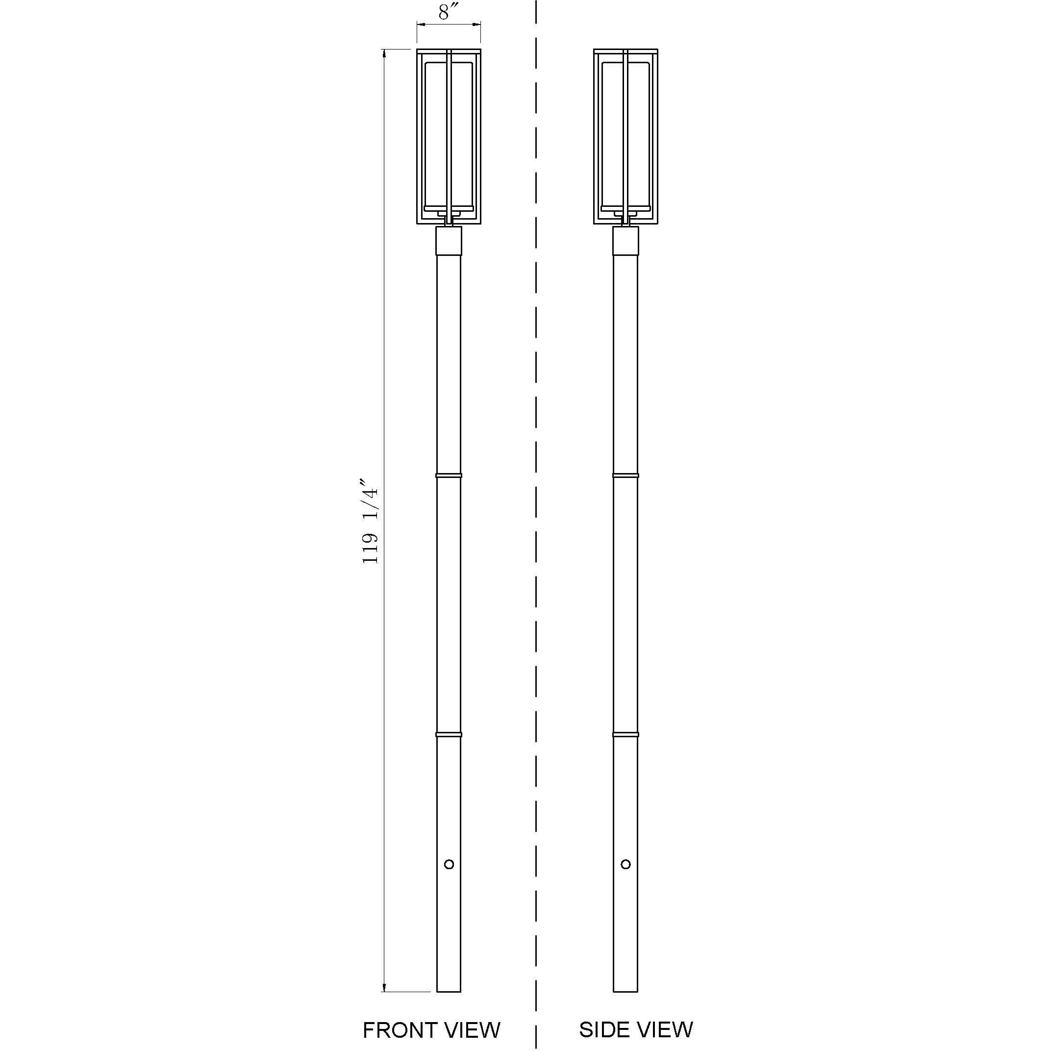 Aura 1 Light 119.75 inch Black Outdoor Post Mounted Fixture in G9