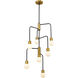 Neutra 7 Light 22.5 inch Matte Black and Foundry Brass Chandelier Ceiling Light