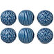 Marbleized Blue Patterned Decorative Balls